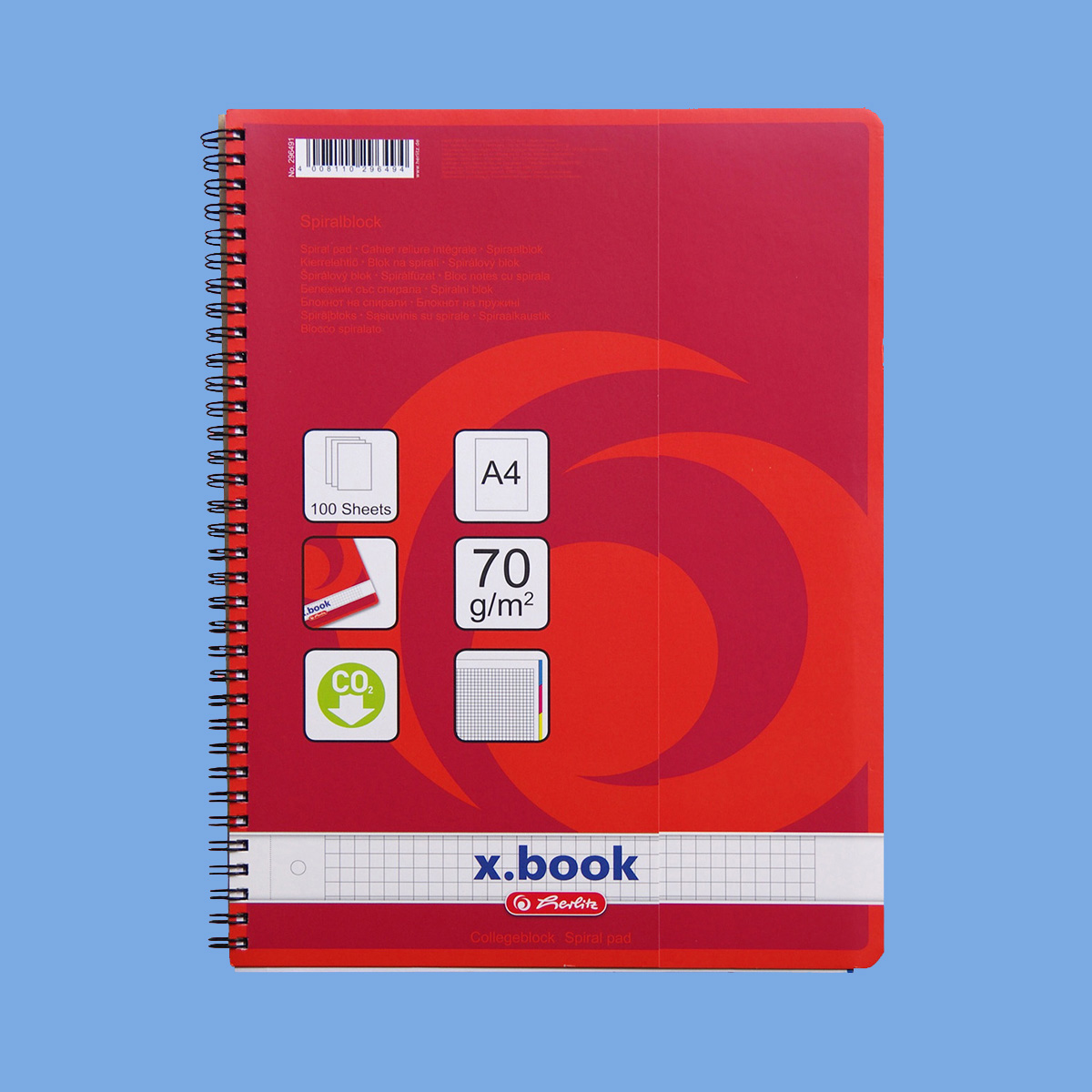 Scos Shop スコスのネット通販 Herlitz ドイツのノート X Book Collegeblock Spiral Pad リングノート 横罫 方眼